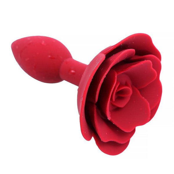 Plug anale in silicone rosa rosso