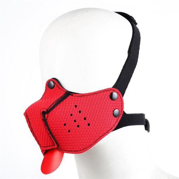 Maschera da cucciolo in neoprene rosso