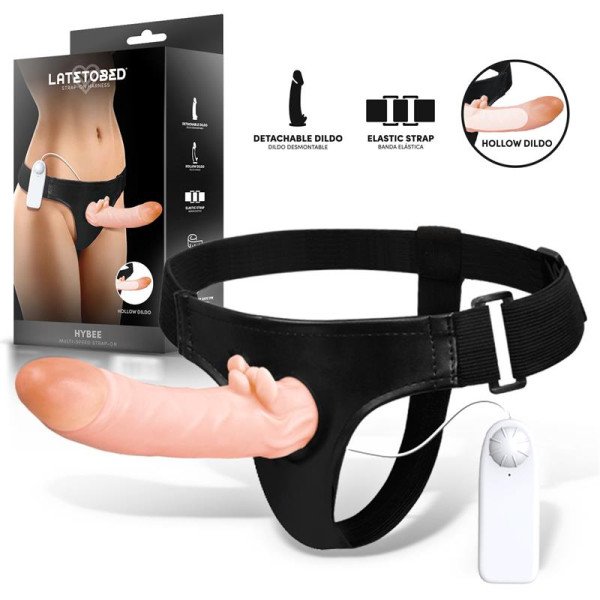 Strap-On multi velocità Hybee con dildo cavo e telecomando