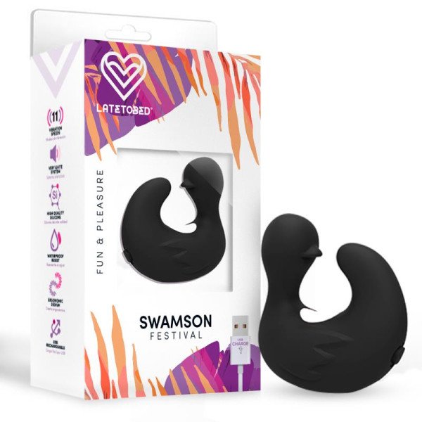 Swamson: stimolatore anatroccolo digitale USB in silicone - Nero