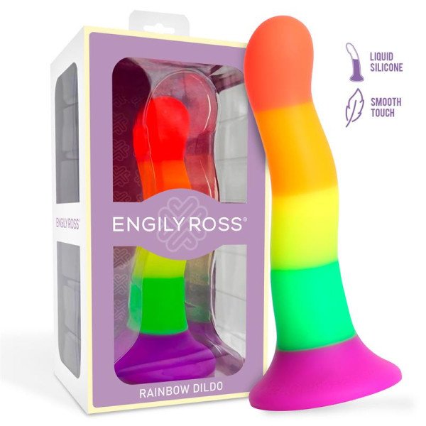 Dildo in silicone liquido color arcobaleno 18 cm