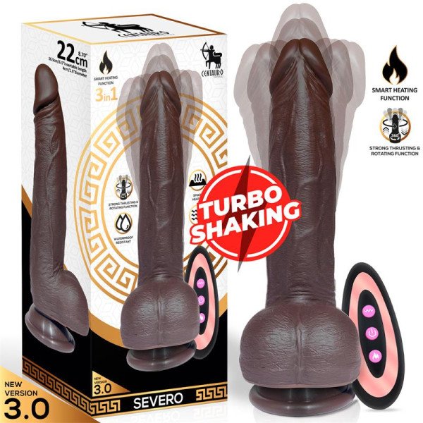 Dildo Realistico Turbo Shaking Severo con spinta, rotazione a 360º e telecomando Silicone liquido