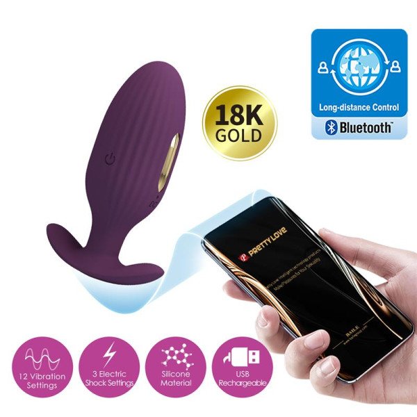 Jefferson Plug anale con vibrazione ed elettroshock con app