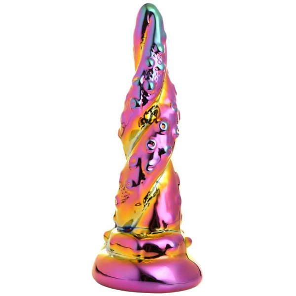 Incantevole dildo in vetro borosilicato arcobaleno