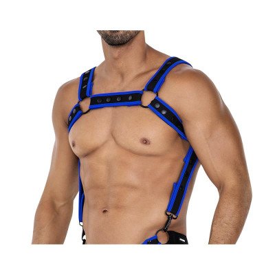 H4RNESS05 Arnes de Pecho Neon Azul Electrico Talla Unica