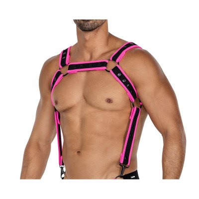 H4RNESS05 Arnes de Pecho Neon Rosa Talla Unica