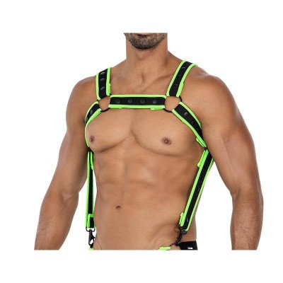 H4RNESS05 Arnes de Pecho Neon Verde Talla Unica