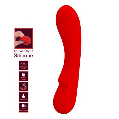 Prescott Vibratore USB Silicone Rosso  %separator%  %shop-name%