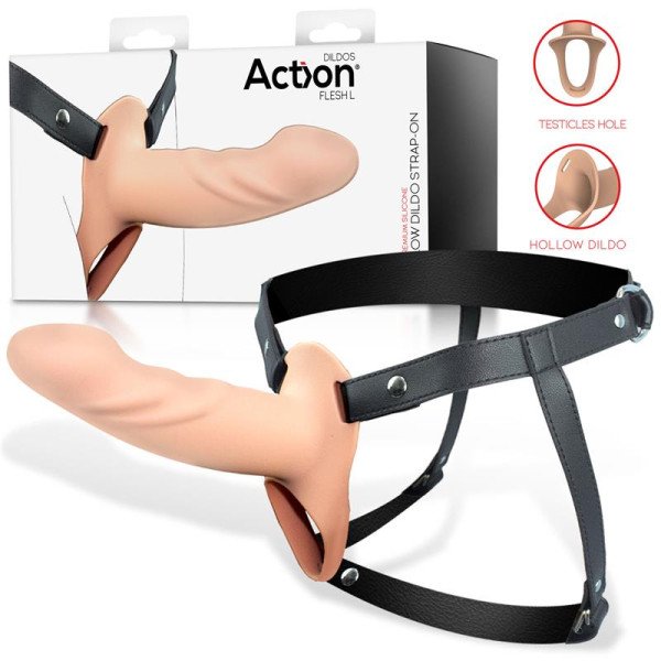 Imbracatura Strap-on con Dildo Cavo Silicone Premium Taglia L