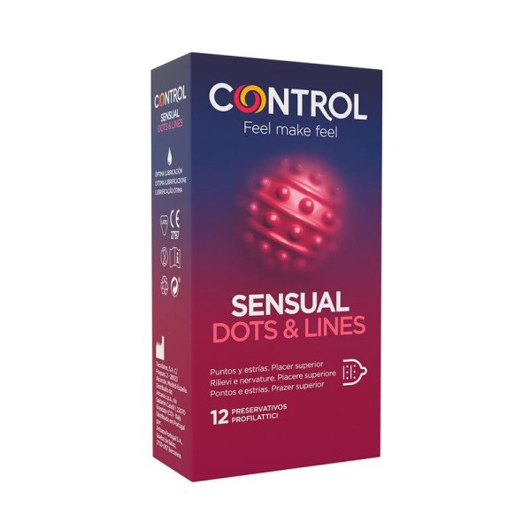 Sensual Dots & Lines - Preservativi punteggiati 12 pz