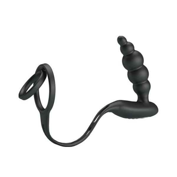 Plug Anale con Anello per il Pene con Vibrazione