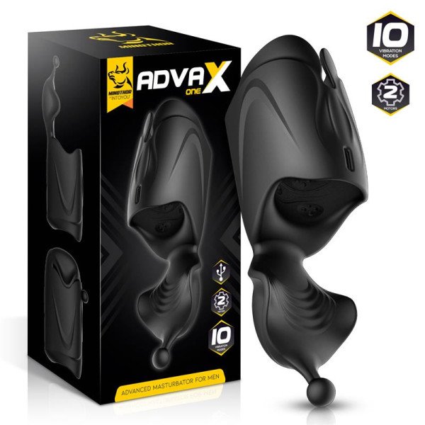 AdvaX One Masturbatore con doppio motore per stimolazione multipla, flessibile e ricaricabile tramite USB.