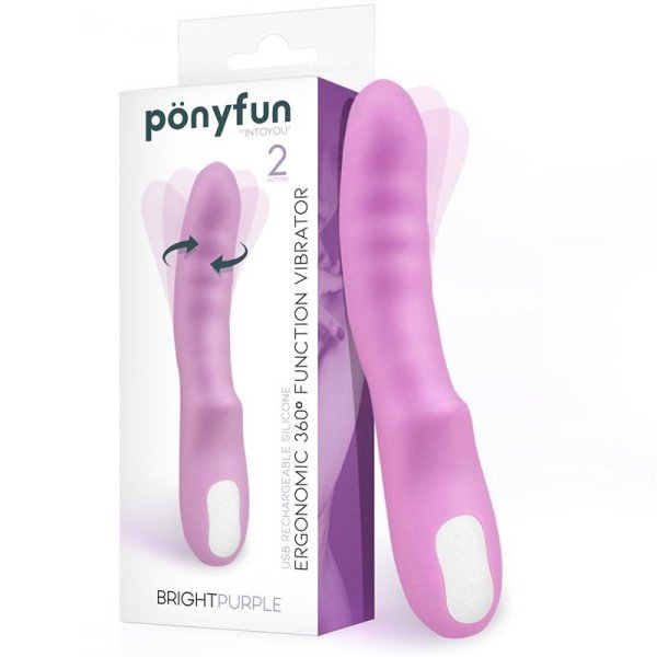 Vibratore rotante per punto G e clitoride Brightpurple, doppio motore a 360°, ricaricabile USB, in silicone lilla