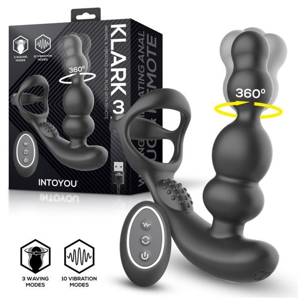 Klark Plug Anal Oscilante con Vibración y Mando a Distancia