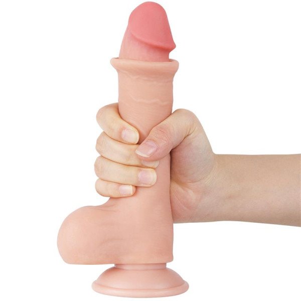 Dildo a doppio strato con pelle scorrevole - 20x3,9 cm