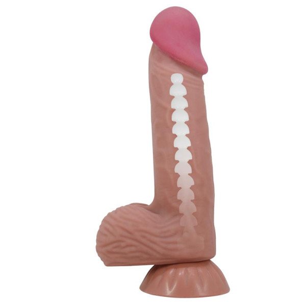 Dildo realistico con pelle scorrevole 20,6 cm scuro