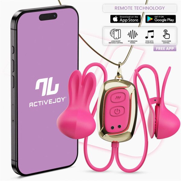 Tickly Pinzas para Pezones con Vibración, Control y Collar con APP