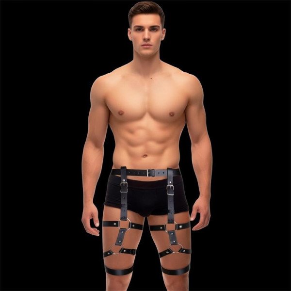 Fabian: imbracatura bondage per gambe e vita regolabile