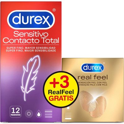 Duplo Preservativos Sensitivo Super Fino 12ud y Real Feel 3ud