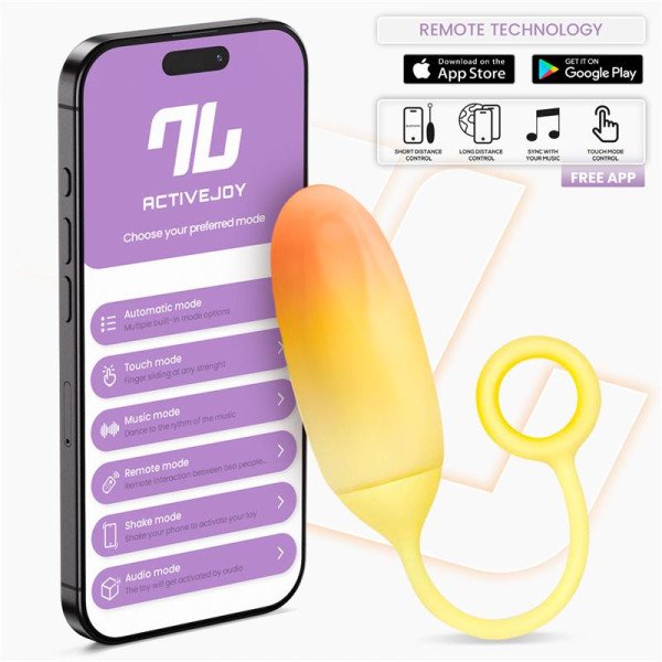 Uovo vibrante Huevo doppio strato in silicone giallo/arancio