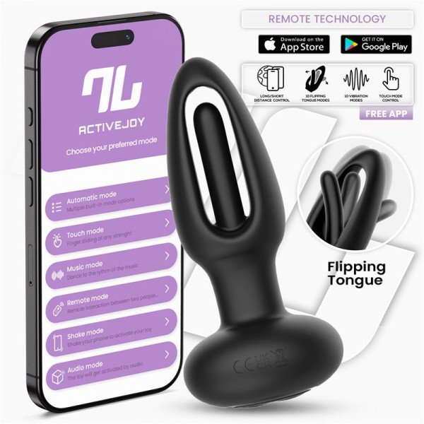 Zack Plug Anal con Flipping Tongue y Vibración con App
