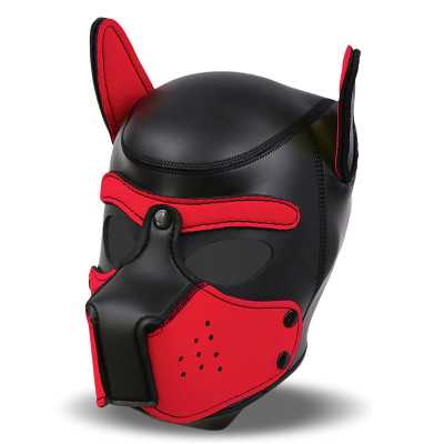 Hound Dog Hound with Removable Muzzle Neoprene Black Red One Size