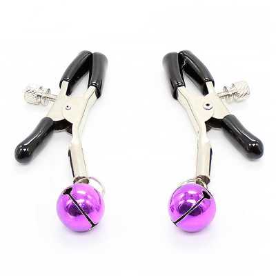 Nipple Clamps with Purple Bell