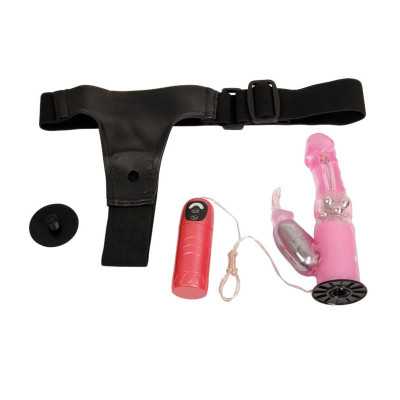 Baile Vibrating Strap on with Dildo Pink 18 cm