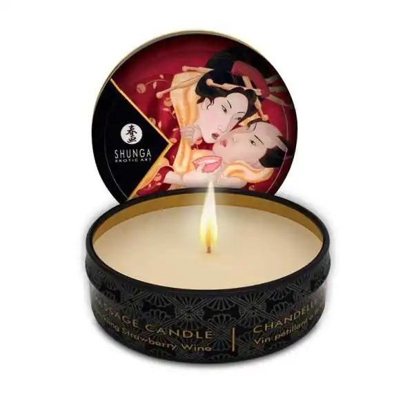 Shunga Mini Candle Massage Vino alla fragola