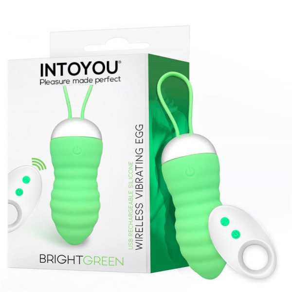 Telecomando uovo vibrante verde brillante in silicone USB