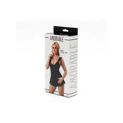 Rimba Amorable Babydoll and Briefs Black One Size