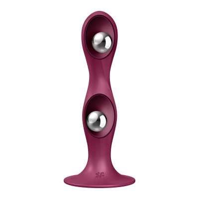 Double Ball R Weighted Dildo Red